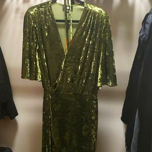 Beautiful velveteen green dress